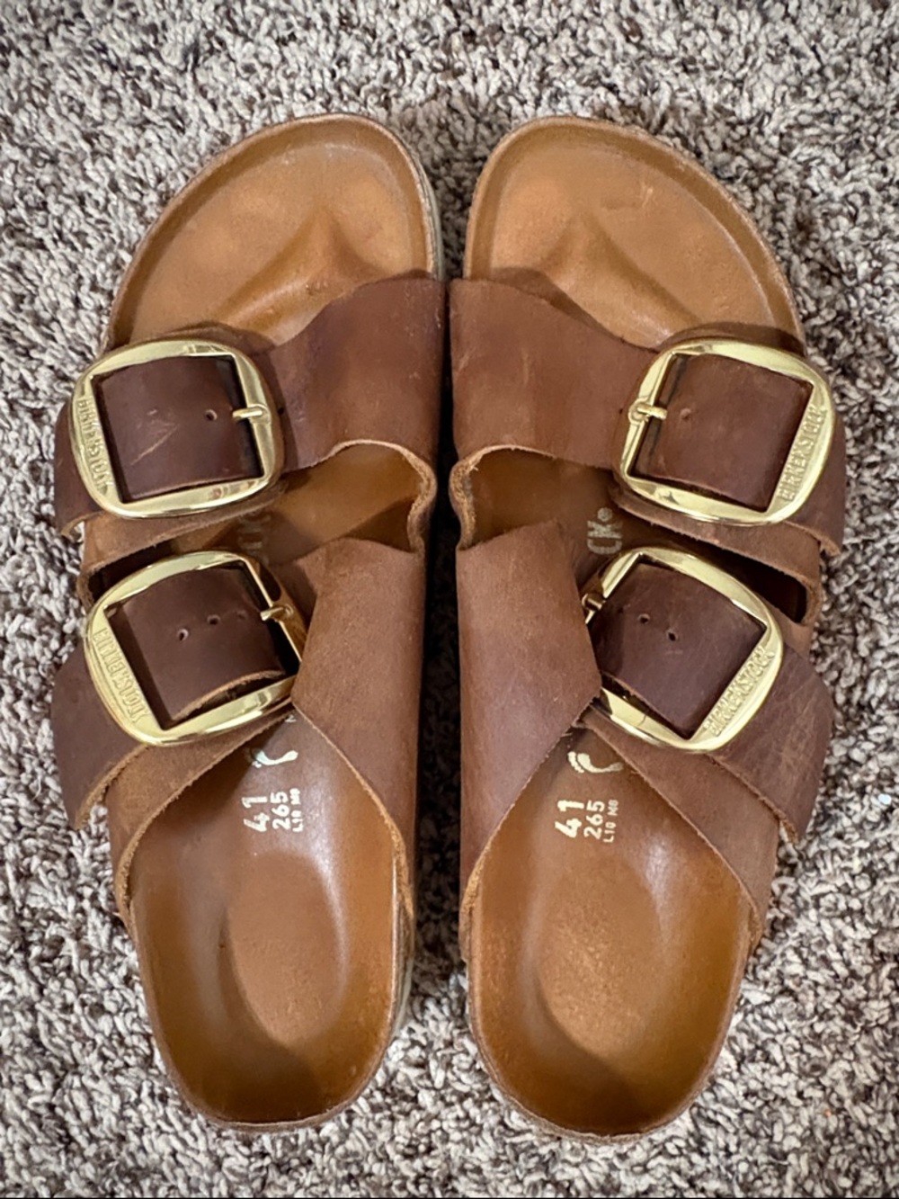 Birkenstock Arizona Big Buckle Cognac Oiled Leather Sandals EU 41 US 10 L10 M8